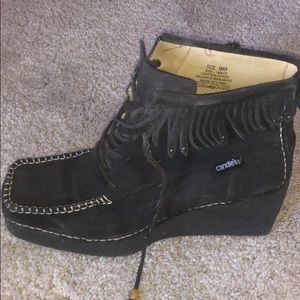 Candies Moccasin wedge boot